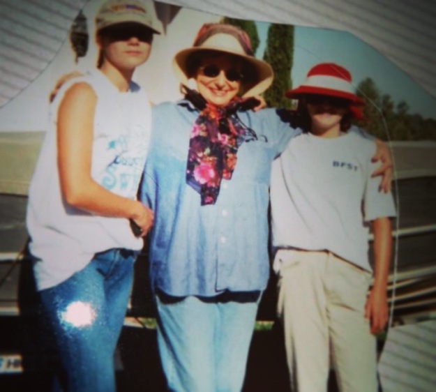My sister Jessie, my Grandma Joanne and me on a fishing trip. 